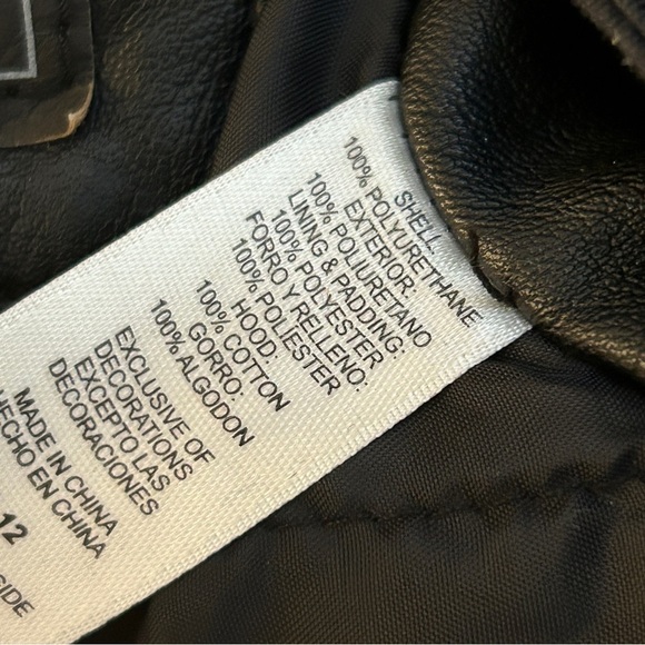 Guess hoodie  girl faux leather jacket 10-12 - Picture 3 of 9